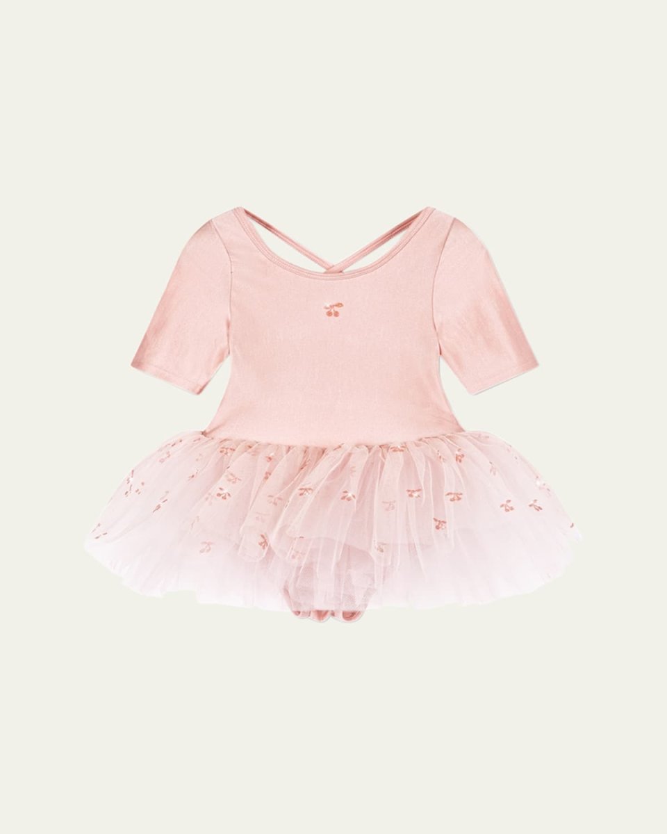 Girl's Ballerina Cherry-Print Dress, Size 12M